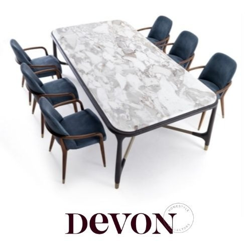 طاوله رخام و 6 كراسي