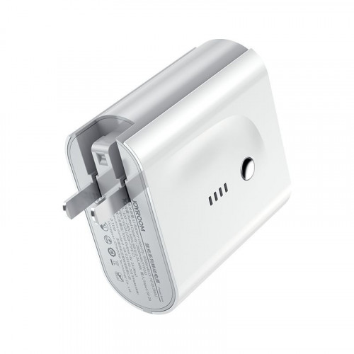 باور بانك سلكي 5000 مللي امبير سلسلة السفر 2 في 1 باور بانك  D-T189 - ابيض