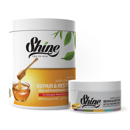 كورس العسل والحليب ( حمام زيت الكيراتين بالعسل والحليب 1000مل و ماسك الكيراتين 350 مل شاين)