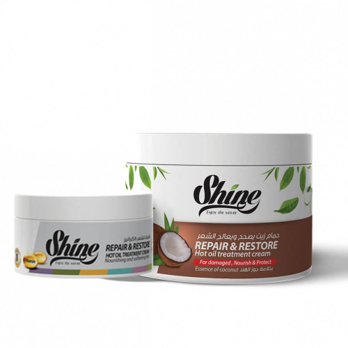 كورس جوز الهند (حمام زيت جوز الهند 500مل شاين و ماسك الكيراتين 250 مل شاين)