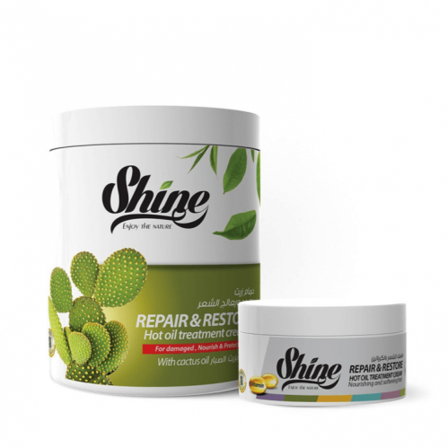 كورس الصبار (حمام زيت الكيراتين بالصبار  1000مل و ماسك الكيراتين 350 مل شاين)