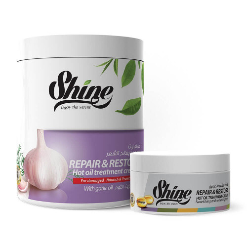 كورس الثوم (حمام زيت الكيراتين بالثوم 1000مل و ماسك الكيراتين 350 مل شاين)