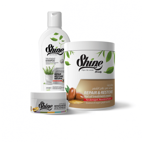 كورس تغذية وتنعيم الشعر بالأرجان من شاين ‫( شامبو و حمام و ماسك )